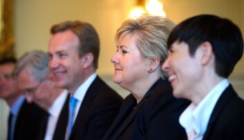 <B>LUNSJ:</B> Erna Solberg sammen med utenriksminister Børge Brende og forsvarsminister Ine Eriksen Søreide. <B>LUNSJ:</B> Erna Solberg sammen med utenriksminister Børge Brende og forsvarsminister Ine Eriksen Søreide. 