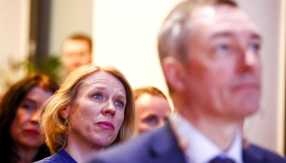 Anniken Huitfeldt (t.v.), her avbildet da forsvarssjefen la fram Forsvarets årsrapport for 2017. Forsvarsminister Frank Bakke-Jensen t.h. Anniken Huitfeldt (t.v.), her avbildet da forsvarssjefen la fram Forsvarets årsrapport for 2017. Forsvarsminister Frank Bakke-Jensen t.h.