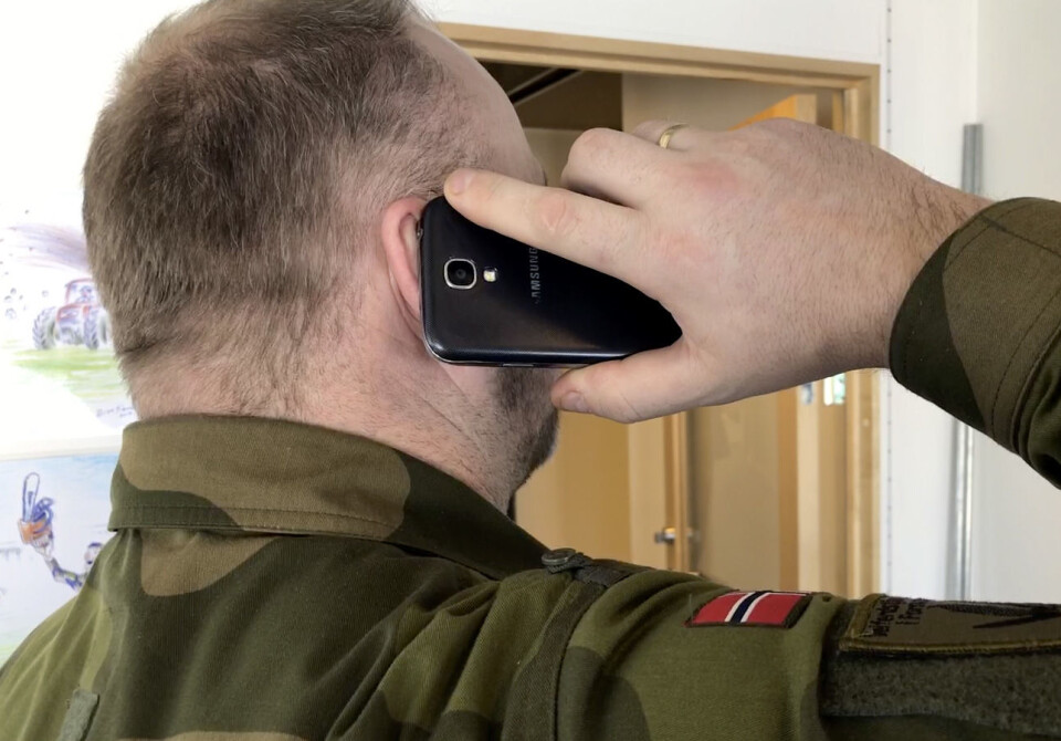 Mobilforbud under øvelsen