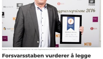 Faksimile fra fagbladet Medier24. Faksimile fra fagbladet Medier24.