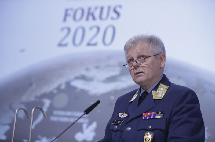 Sjef for Etterretningstjenesten, generalløytnant Morten Haga Lunde, under fremleggelsen av Etterretningstjenestens åpne vurdering av aktuelle sikkerhetsutfordringer, Fokus 2020 i februar i år. Sjef for Etterretningstjenesten, generalløytnant Morten Haga Lunde, under fremleggelsen av Etterretningstjenestens åpne vurdering av aktuelle sikkerhetsutfordringer, Fokus 2020 i februar i år.