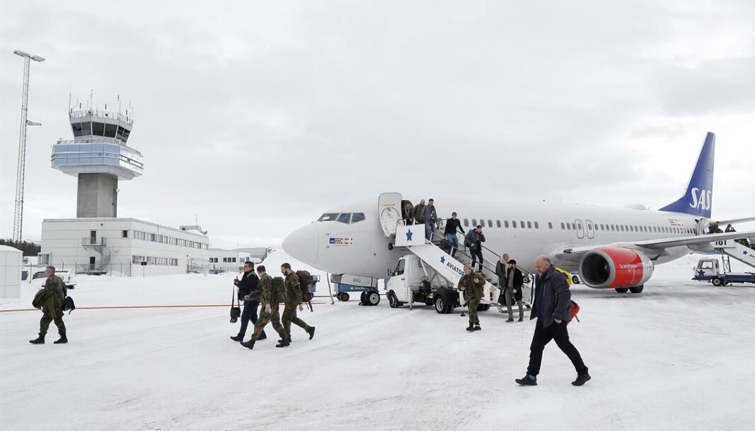 Et SAS-fly på Bardufoss lufthavn. Et SAS-fly på Bardufoss lufthavn.