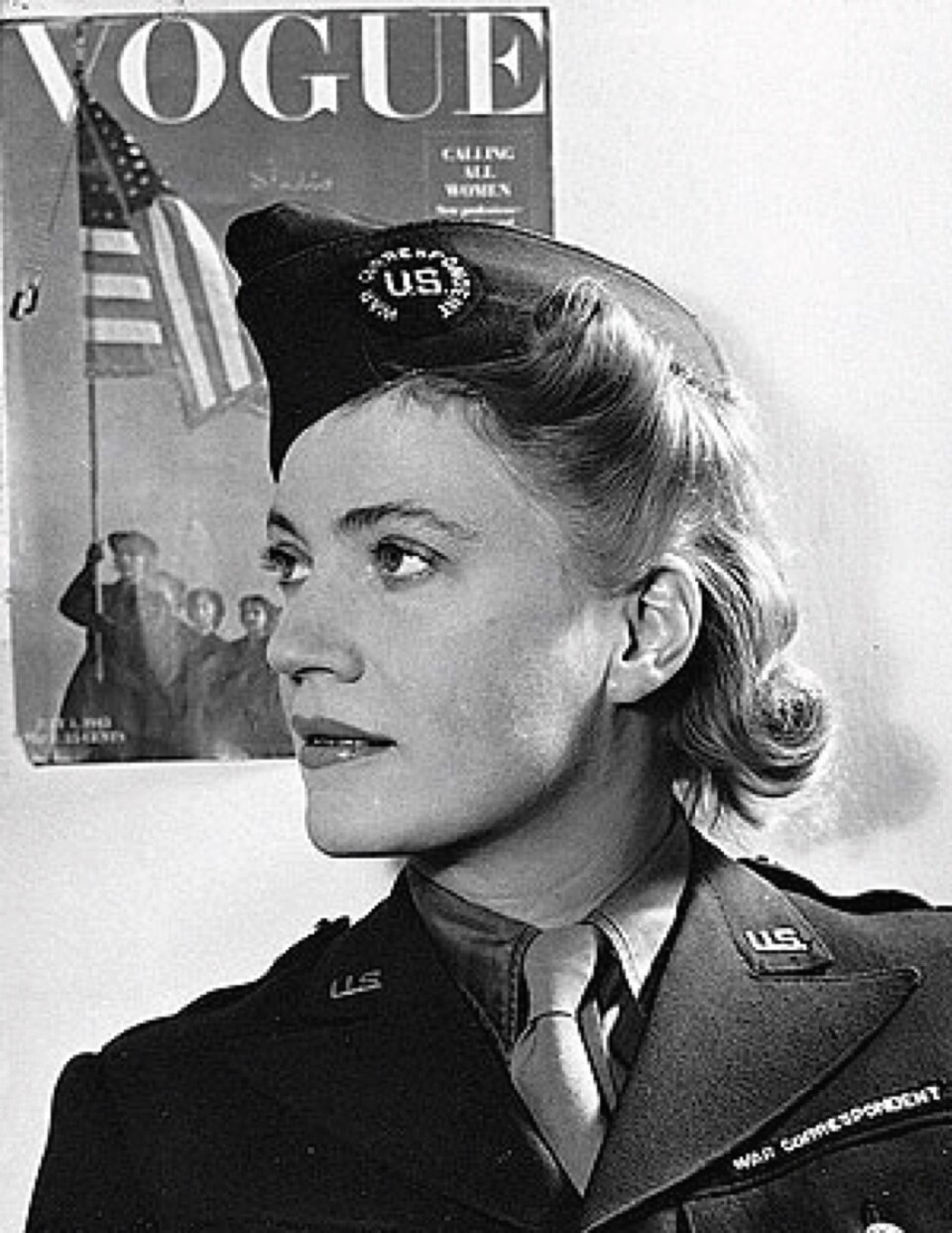 Lee Miller skreiv og fotograferte fra krigen til bladet Vogue.