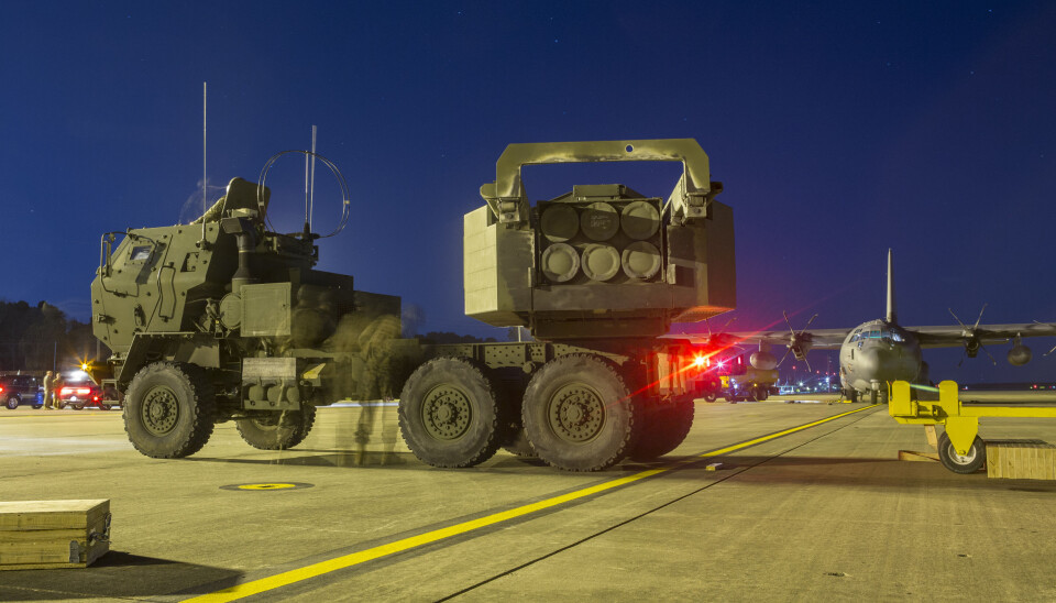 Rakettartilleri av typen HIMARS. USMC ser på muligheten for å bruke denne plattformen for å avfyre norsk-produserte Naval Strike Missile.