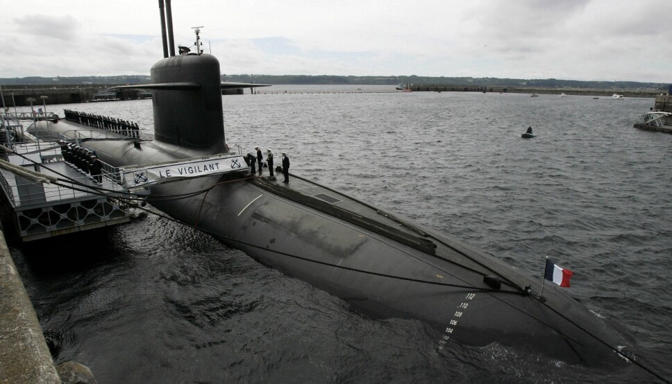 Den franske reaktordrevne ubåten «Le Vigilant» avbildet ved kai i juli 2007.