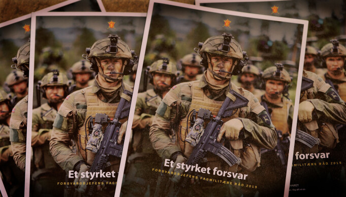 Illustrasjonsfoto av rapporten Forsvarssjefens Fagmilitære råd 2019. Illustrasjonsfoto av rapporten Forsvarssjefens Fagmilitære råd 2019.