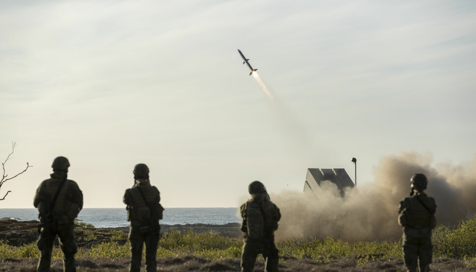 Forsvaret skyter med NASAMS under en øvelse på Andøya i 2018.