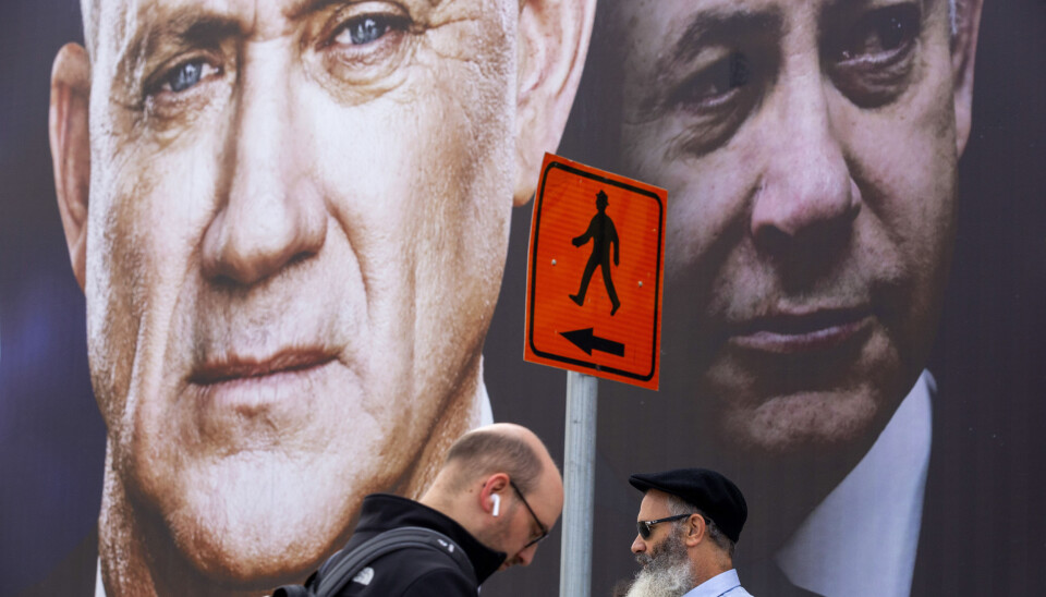 Israels statsminister Benjamin Netanyahu (T.h.) og opposisjonsleder Benny Gantz (t.v.) er blitt enige om å danne samlingsregjering. De er også enige om å begynne annekteringen av den okkuperte Vestbredden 1. juli.