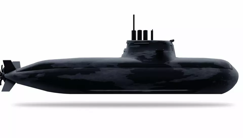 Illustrasjon av en ubåt av 212 A - klassen.