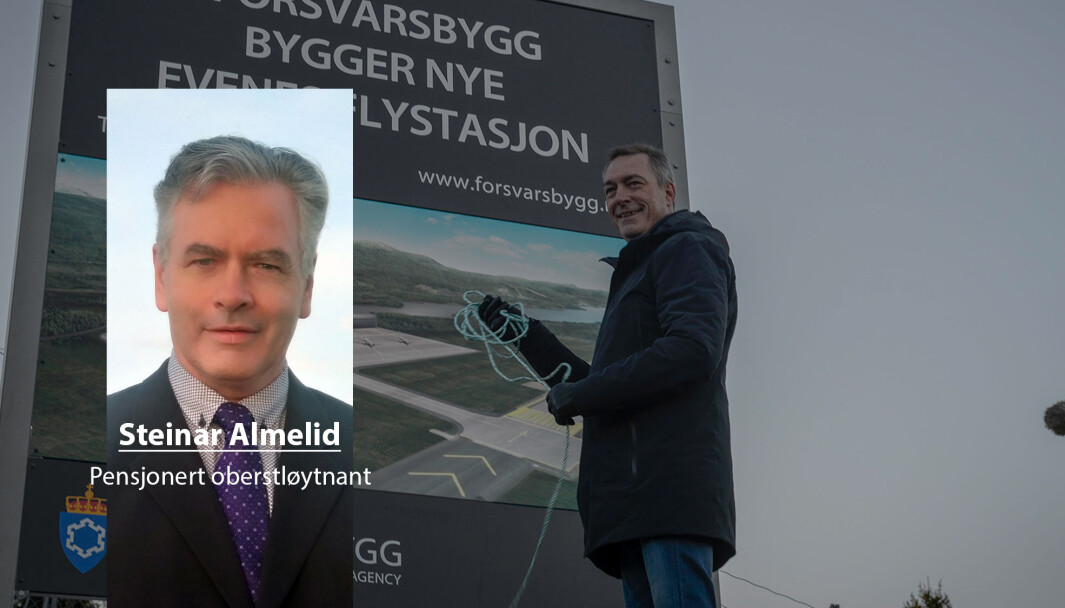 Det er ikke for seint å snu om Evenes, skriver Steinar Almelid. Han er kritisk til beslutningen om valget av Evenes som ny base på bekostning av Andøya Det er ikke for seint å snu om Evenes, skriver Steinar Almelid. Han er kritisk til beslutningen om valget av Evenes som ny base på bekostning av Andøya