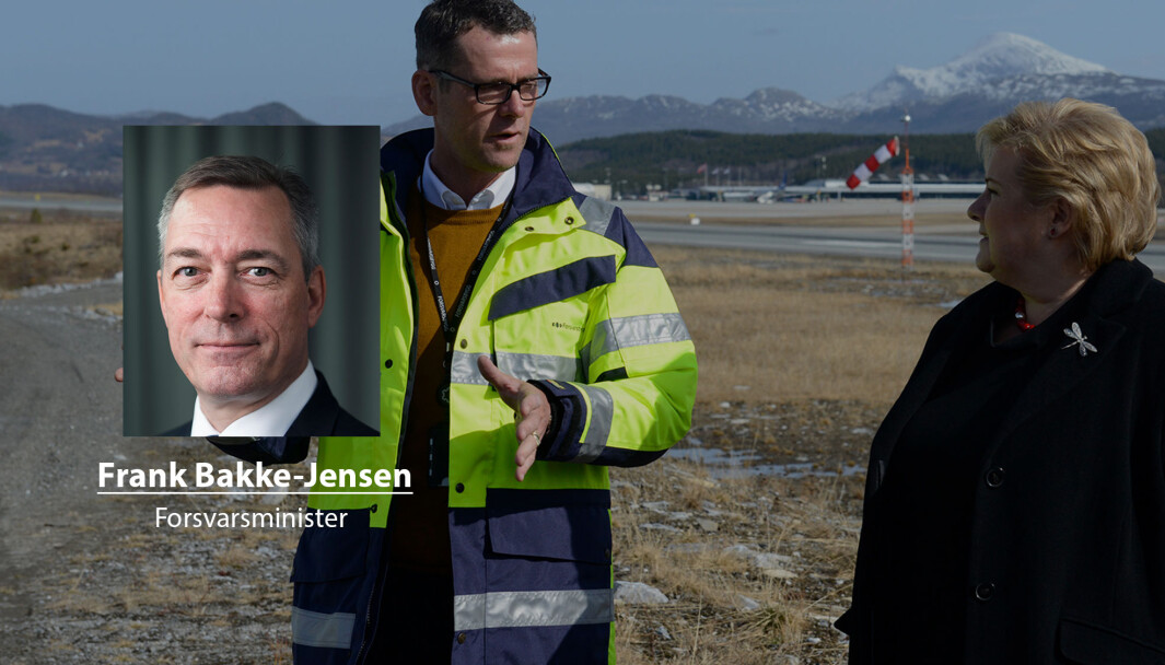 Valget av Evenes på bekostning av Andøya gir best beskyttelse og mest effektiv drift, skriver forsvarsminister Frank Bakke-Jensen. Her er statsminister Erna Solberg på Evenes. Valget av Evenes på bekostning av Andøya gir best beskyttelse og mest effektiv drift, skriver forsvarsminister Frank Bakke-Jensen. Her er statsminister Erna Solberg på Evenes.