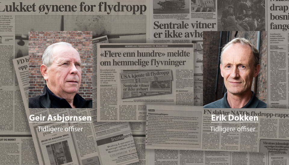 Øivind Moldestad bør få en beklagelse for den behandlingen han fikk av Forsvaret etter tjenesten i Bosnia, skriver Geir Asbjørnsen og Erik Dokken. Bildet viser nyhetsoppslag fra Aftenposten som omtalte det som trolig var ulovlige våpenleveranser under krigen.