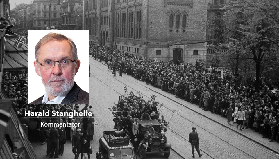 Tidsvitner fra 2. verdenskrig har vaksinert oss mot tankegodset fra nazistene, skriver Harald Stanghelle. Dette bildet er fra frigjøringen 8. mai 1945 i Oslo.