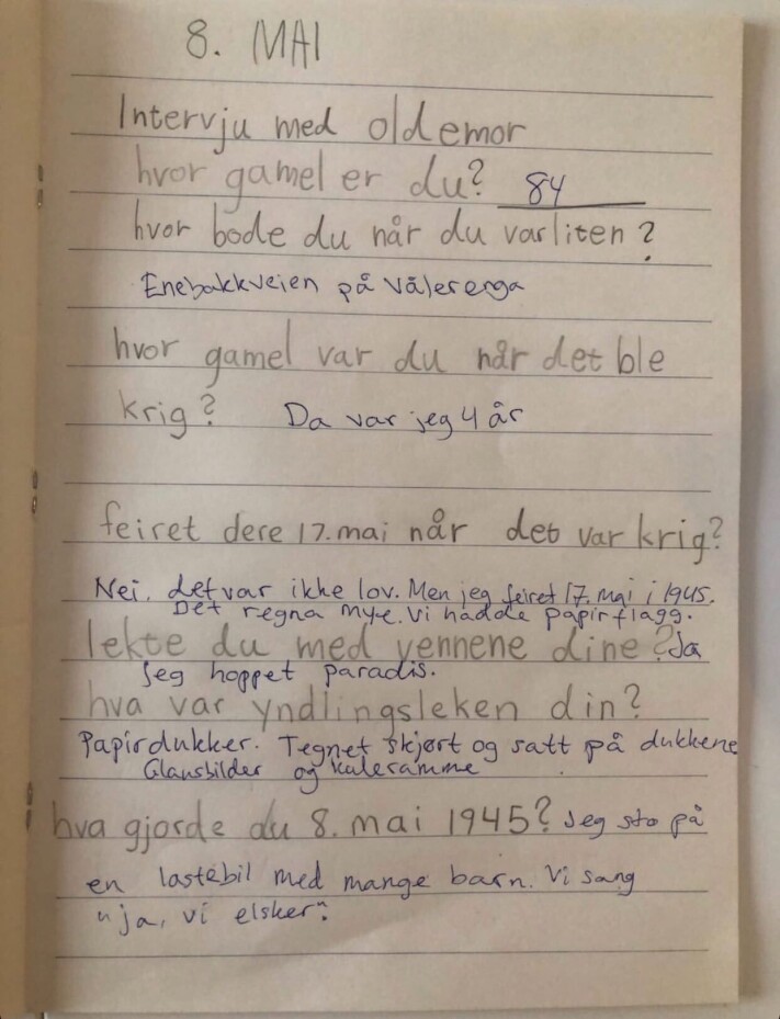 Transkribert intervju med en oldemor. Transkribert intervju med en oldemor.