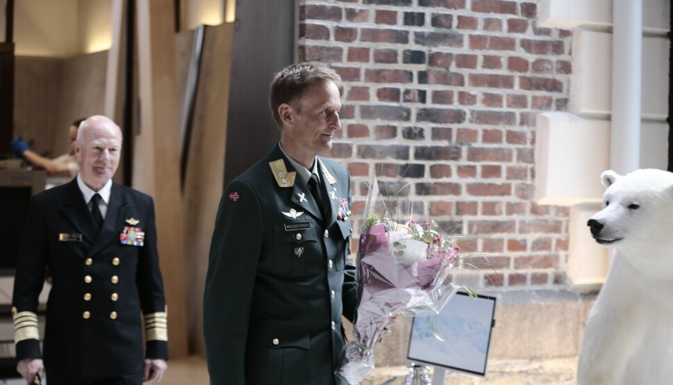 Generalmajor Eirik Kristoffersen under pressekonferansen i dag. Pressekonferansen er nå over.