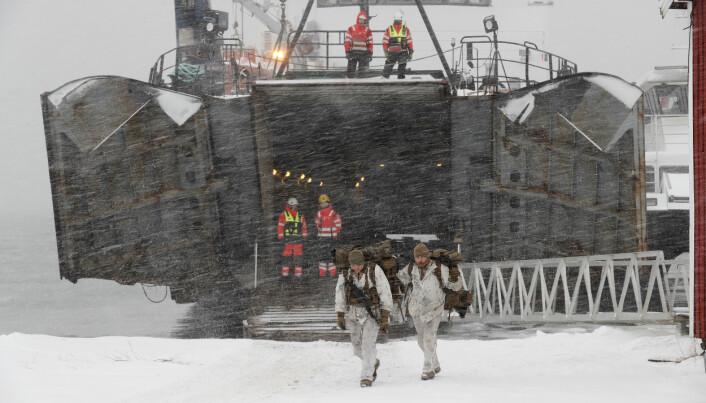 Marines fra US Marine Corps under en landsettingsoperasjon under vinterøvelsen Cold Response 2020. Marines fra US Marine Corps under en landsettingsoperasjon under vinterøvelsen Cold Response 2020.