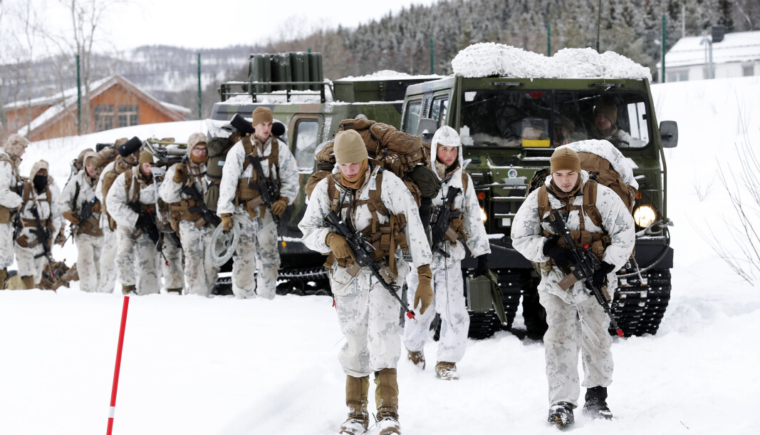 Marines fra US Marine Corps under en landsettingsoperasjon under vinterøvelsen Cold Response 2020. Marines fra US Marine Corps under en landsettingsoperasjon under vinterøvelsen Cold Response 2020.