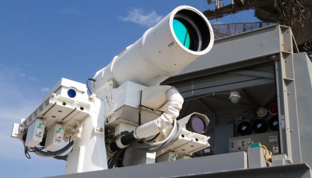 Laservåpen ombord på USS Pounce. Laservåpen ombord på USS Pounce.