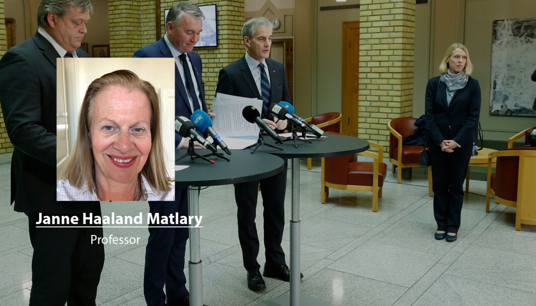 Opposisjonen kunne sørget for bedre finansiering av Forsvaret, skriver Janne Haaland Matlary. Her ser vi blant andre Jonas Gahr Støre (Ap) og Anniken Huitfeldt (Ap). Opposisjonen kunne sørget for bedre finansiering av Forsvaret, skriver Janne Haaland Matlary. Her ser vi blant andre Jonas Gahr Støre (Ap) og Anniken Huitfeldt (Ap).