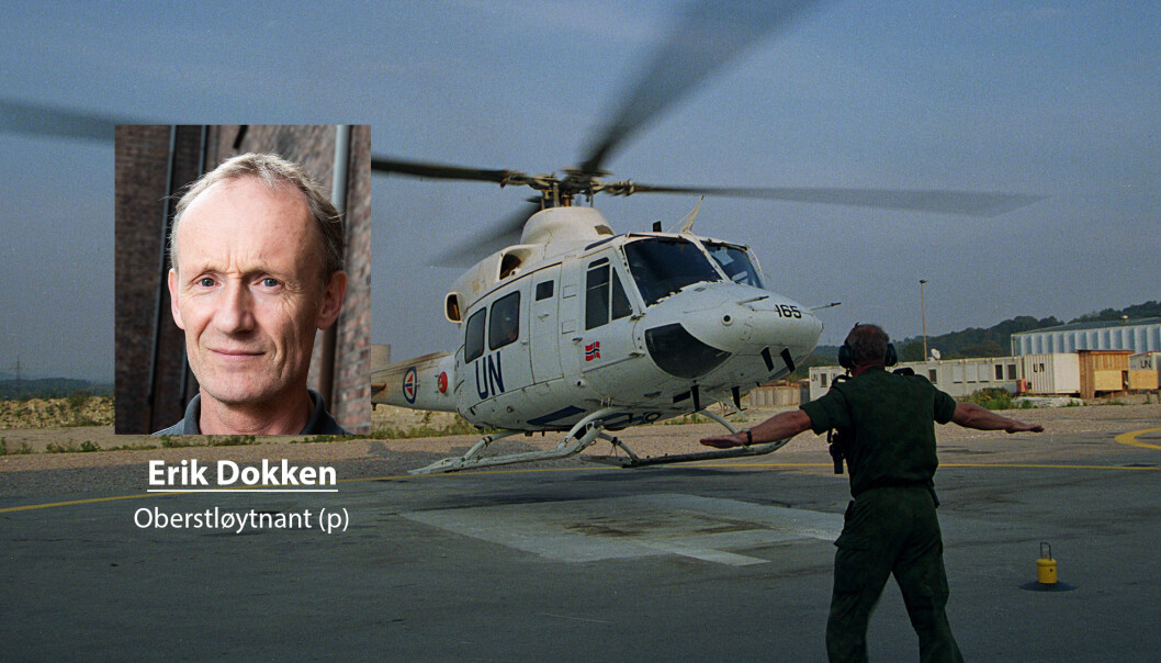 Forsvaret og myndighetene må anerkjenne innsatsen til veteraner, skriver Erik Dokken.Her ser vi et norsk helikopter som lander på flyplassen i Tuzla i Bosnia. Forsvaret og myndighetene må anerkjenne innsatsen til veteraner, skriver Erik Dokken.Her ser vi et norsk helikopter som lander på flyplassen i Tuzla i Bosnia.