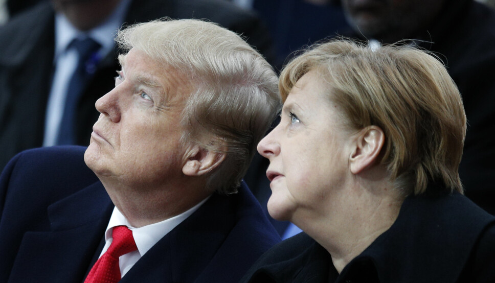 USAs president Donald Trump og Tysklands regjeringssjef Angela Merkel avbildet i 2018.