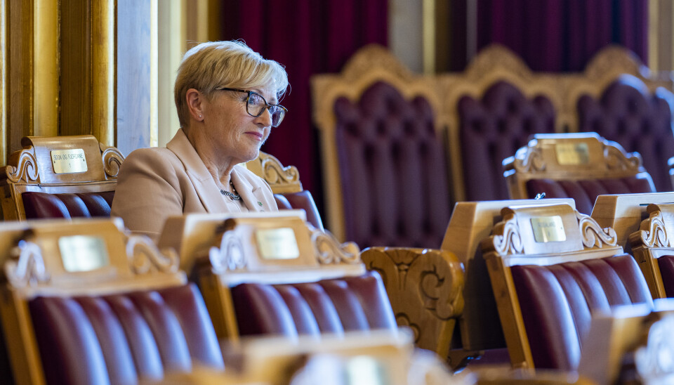 Liv Signe Navarsete (Sp) under Stortingets muntlige spørretime en onsdag.