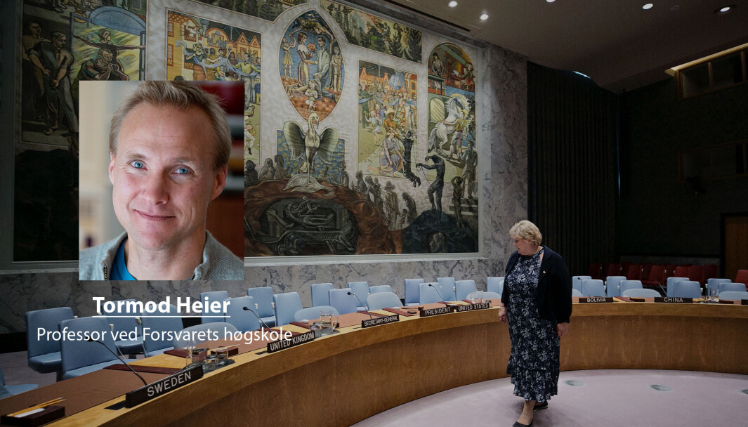 Medlemskapet FNs sikkerhetsråd er en fjær i hatten til norske myndigheter, men det kommer ikke uten forpliktelser, skriver Tormod Heier. Medlemskapet FNs sikkerhetsråd er en fjær i hatten til norske myndigheter, men det kommer ikke uten forpliktelser, skriver Tormod Heier.