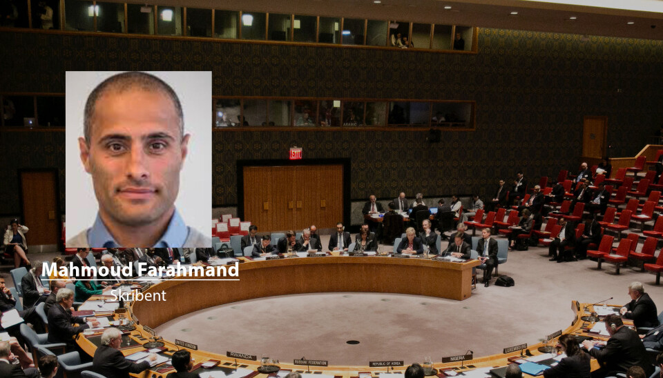 Sikkerhetsrådet som i all hovedsak består av seierherrene etter 2. verdenskrig ble med vilje konstruert for å være en svak institusjon, skriver Mahmoud Farahmand. Her taler statsminister Erna Solberg i Sikkerhetsrådet for noen år tilbake.