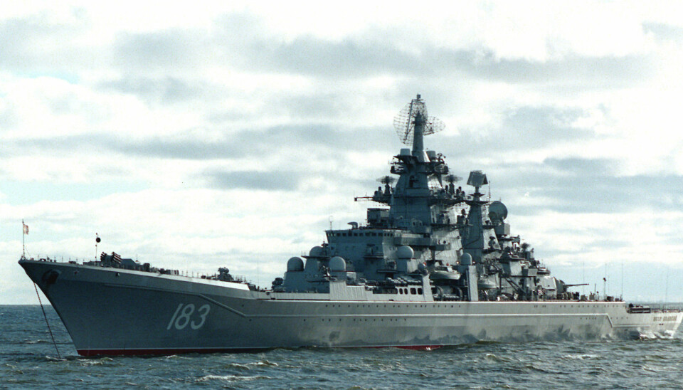 Atomdrevne Peter den Store er en av fartøyene til den russiske Nordflåten. Dette bildet er fra 2004.