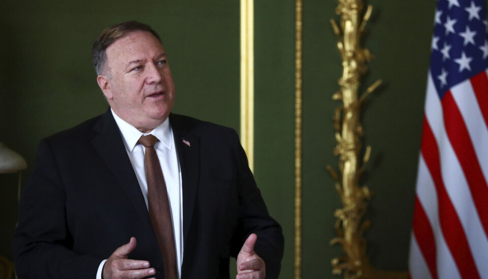 Etter et besøk i London tidligere i uken, reiser Mike Pompeo videre til København onsdag.