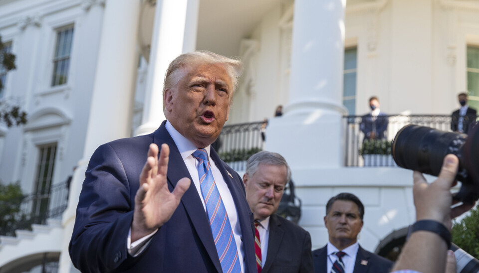 USAs president Donald Trump møtte pressen utenfor Det hvite hus etter avgjørelsen onsdag.