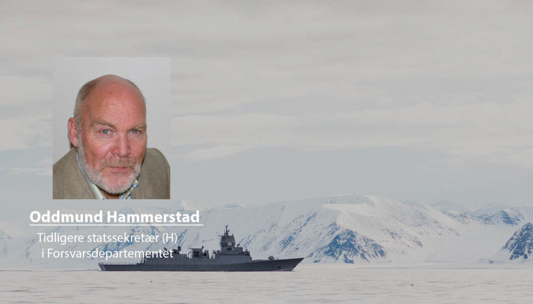 Lavspenning i Nordområdet og hele Arktis må være en tindrende klar og godt kommunisert politikk fra norsk side, skriver Oddmund Hammerstad. Her ser vi den norske fregatten Roald Amundsen utenfor Svalbard. Lavspenning i Nordområdet og hele Arktis må være en tindrende klar og godt kommunisert politikk fra norsk side, skriver Oddmund Hammerstad. Her ser vi den norske fregatten Roald Amundsen utenfor Svalbard.