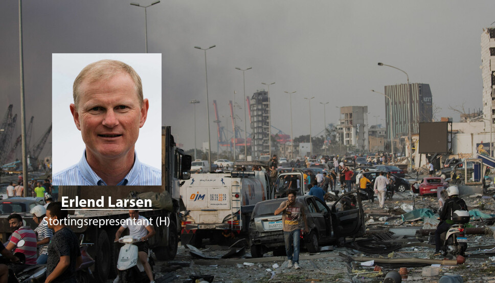 Libanon trenger Norges hjelp skriver stortingsrepresentant for Høyre Erlend Larsen. Her ser vi ødeleggelsene etter eksplosjonene 4. august.