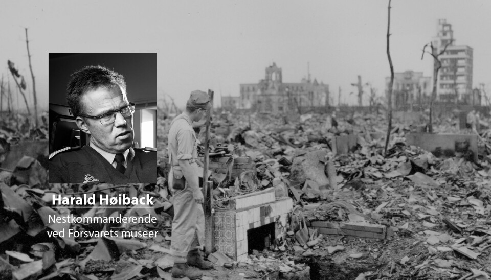 Atomvåpen har tjent oss godt etter 2. verdenskrig, skriver Harald Høiback. På bildet ser vi resultatet at atombombenedslaget i Hiroshima i 1945. Atomvåpen har tjent oss godt etter 2. verdenskrig, skriver Harald Høiback. På bildet ser vi resultatet at atombombenedslaget i Hiroshima i 1945.