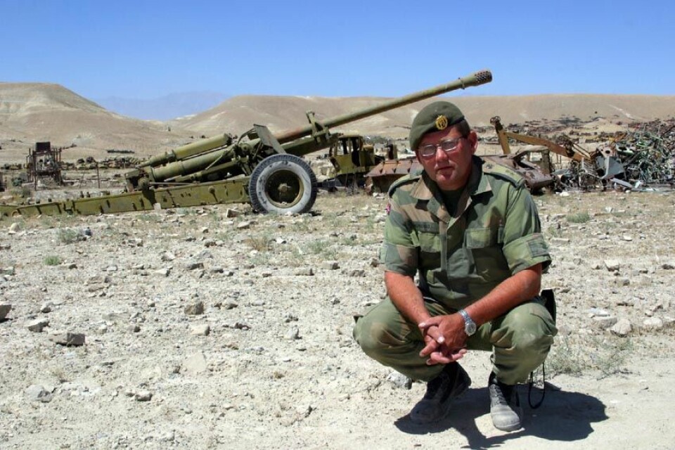 ERFAREN: Olav Anton Nordbø har lang erfaring fra Forsvaret og som eksplosivrydder. Her fra tjenesten i Afghanistan.