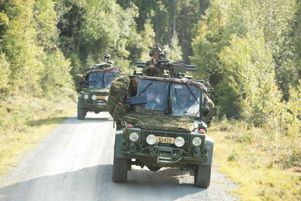 HV-soldater fra innsatsstyrke Rype på kjøretrening med MB Multi (Foto: Kristian Kapelrud/Forsvaret)