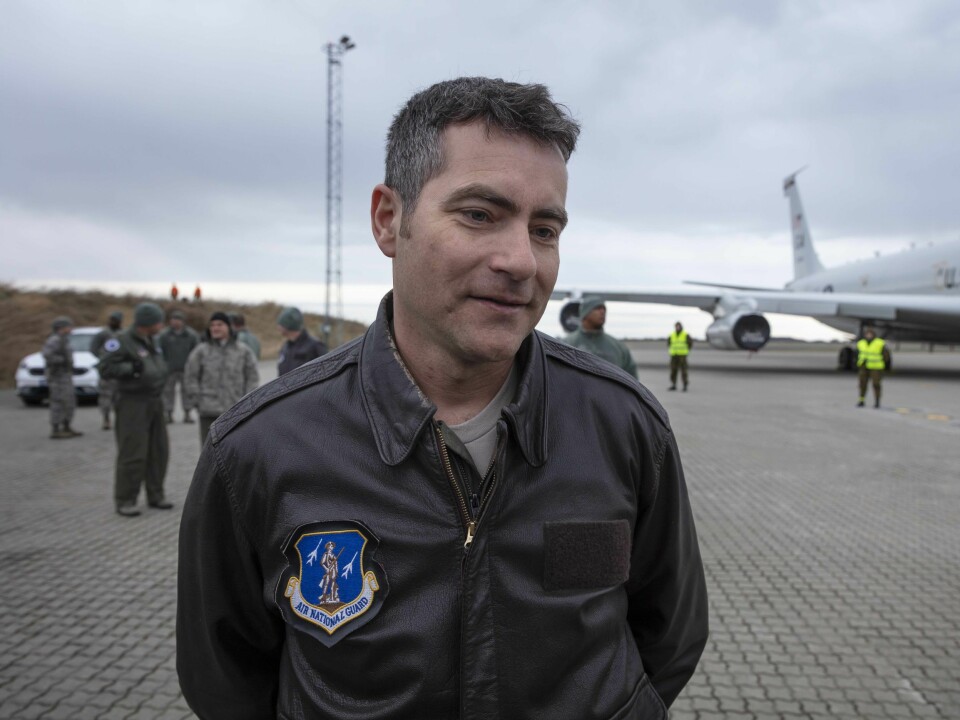 Mot bakken: Edward King er kaptein om bord E-8C Joint Stars. De skal finne målene på bakken.
