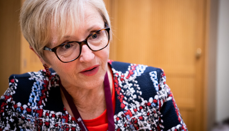 For dårlig på bemanning, sier Liv Signe Navarsete (Sp) om regjeringens forsvarsbudsjett.