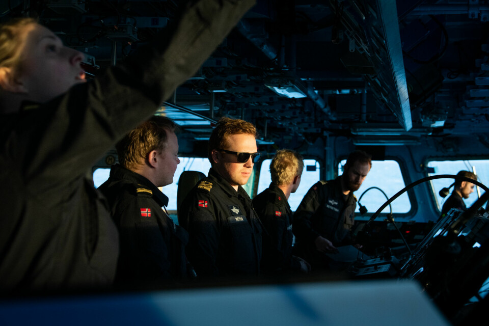 Vaktsjef Thomas Reitan seilte med fregatten Helge Ingstad og er nå vaktsjef om bord i Thor Heyerdahl. FOTO: YLVA SEIFF BERGE