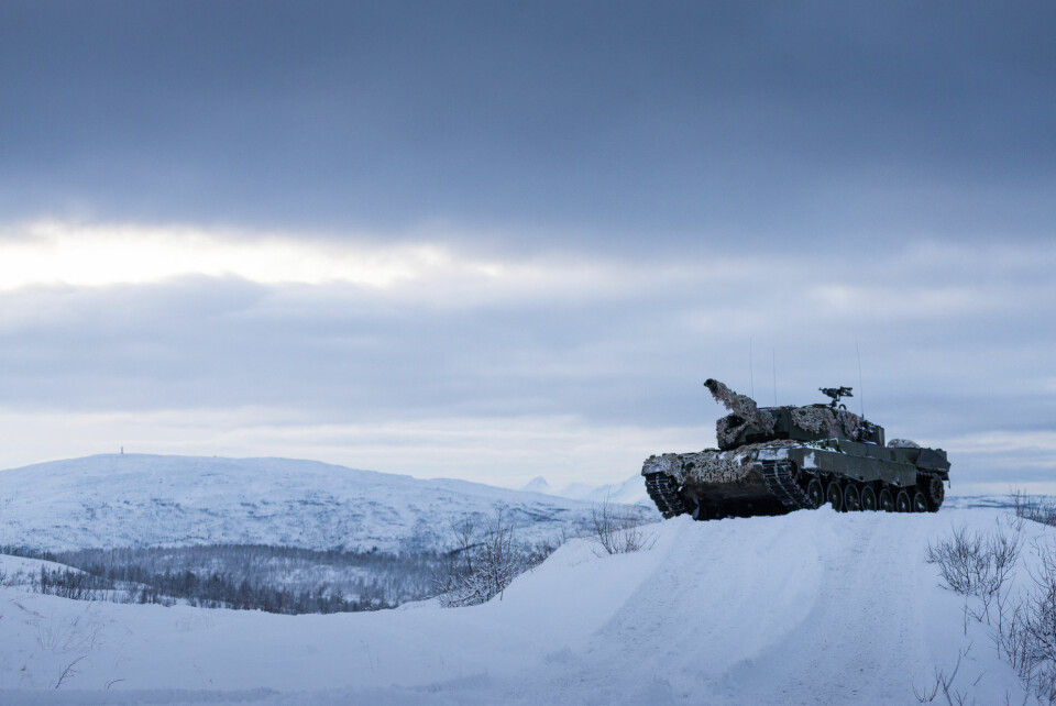 Leopard 2A4NO stridsvogn, tilhørende Stridsvognseskadron 2 i Panserbataljonen, Brigade Nord. Foto: Ole-Sverre Haugli/Forsvaret