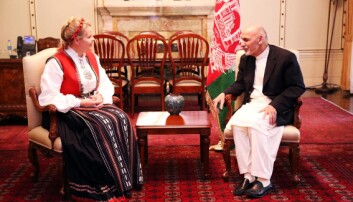 TOPPMØTE: Mari Skåre møter Afghanistans president Ashraf Ghani. Foto: privat. TOPPMØTE: Mari Skåre møter Afghanistans president Ashraf Ghani. Foto: privat.
