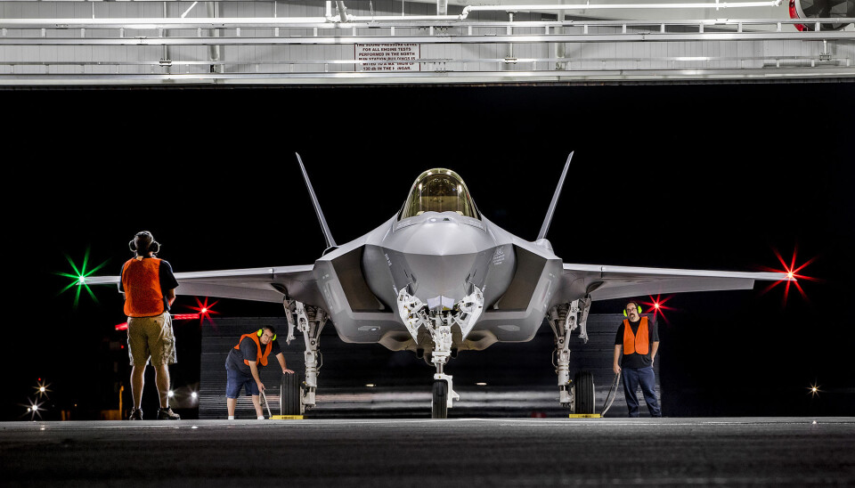 AKSJEOPPGANG: Produsenten av F-35-jagerflyene, Lockheed Martin, har hatt en stor økning i aksjeverdiene den siste uken. Her ved fabrikken deres ved Forth Worth i Texas i USA.