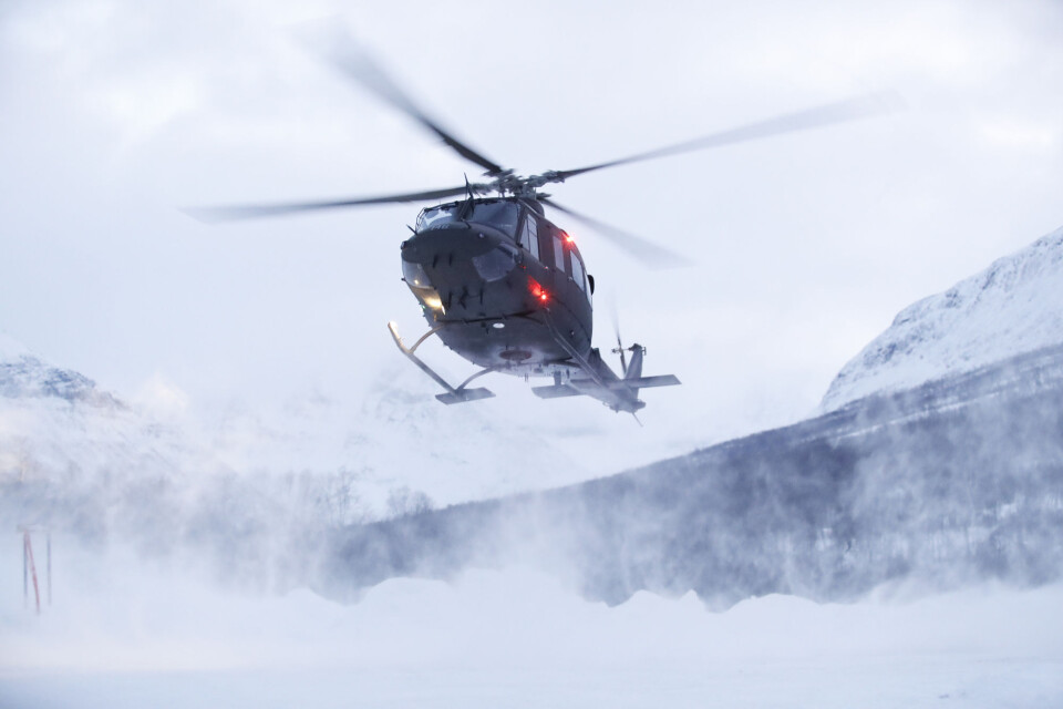 Redningsaksjon: Bell-helikoptre har tidligere bidratt i flere søk- redningsaksjoner, som her i Tamokdalen i 2019 da fire omkom etter et skred (Foto: Terje Bendiksby/NTB Scanpix).