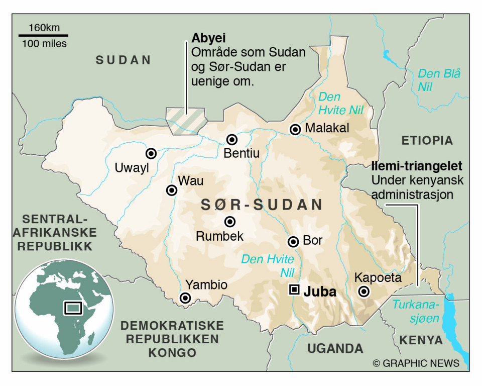 FN I SØR-SUDAN: FN har vært i Sudan (inkludert Sør-Sudan) siden 2005 med styrken UNMIS. I 2011 (etter frigjøringen) ble UNMISS opprettet. UNMISS består i dag av 13 723 militære styrker, 1427 politioffiserer og 2400 sivile. Norge stiller 16 offiserer.