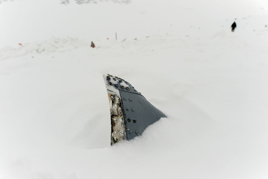 TRAGEDIEN: 15. mars 2012 fløy et av Forsvarets Hercules C-130 J-fly inn i fjellveggen på Sveriges høyeste fjell Kebnekaise.