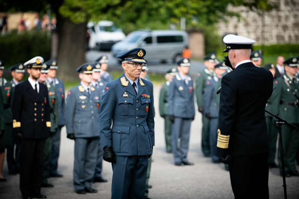 Sjefsskifte: Tirsdag 27. august ble Erik Gustavson takket av og viseadmiral Elisabeth Natvig innsatt som ny sjef for Forsvarsstaben under en seremoni på Akershus festning.