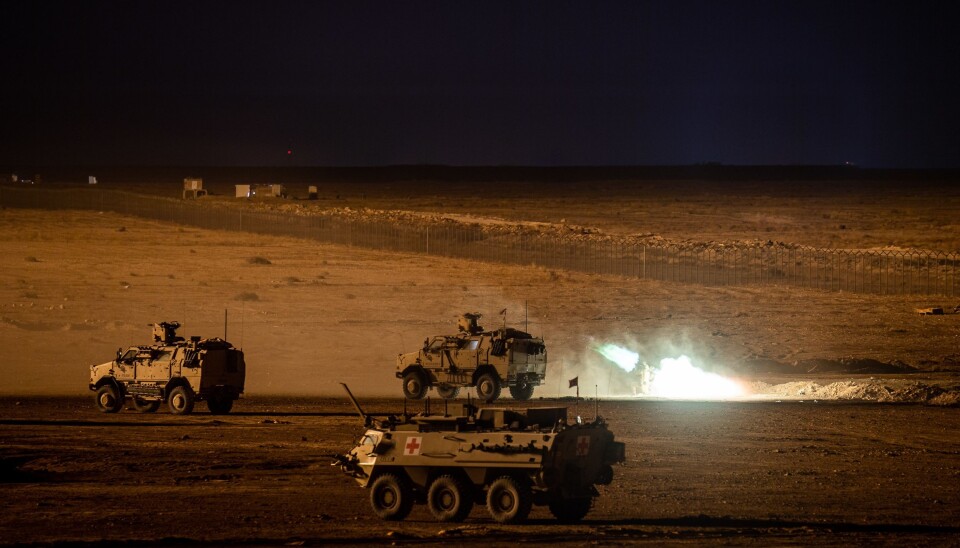 Hevet sikkerhetsnivå: Soldater i den norske styrken bærer nå beskyttelsesutstyr, sier Brynjar Stordal i FOH. Dette bilde er fra en øvelse i Irak i 2016. Foto: Ole-Sverre Haugli/Forsvaret.
