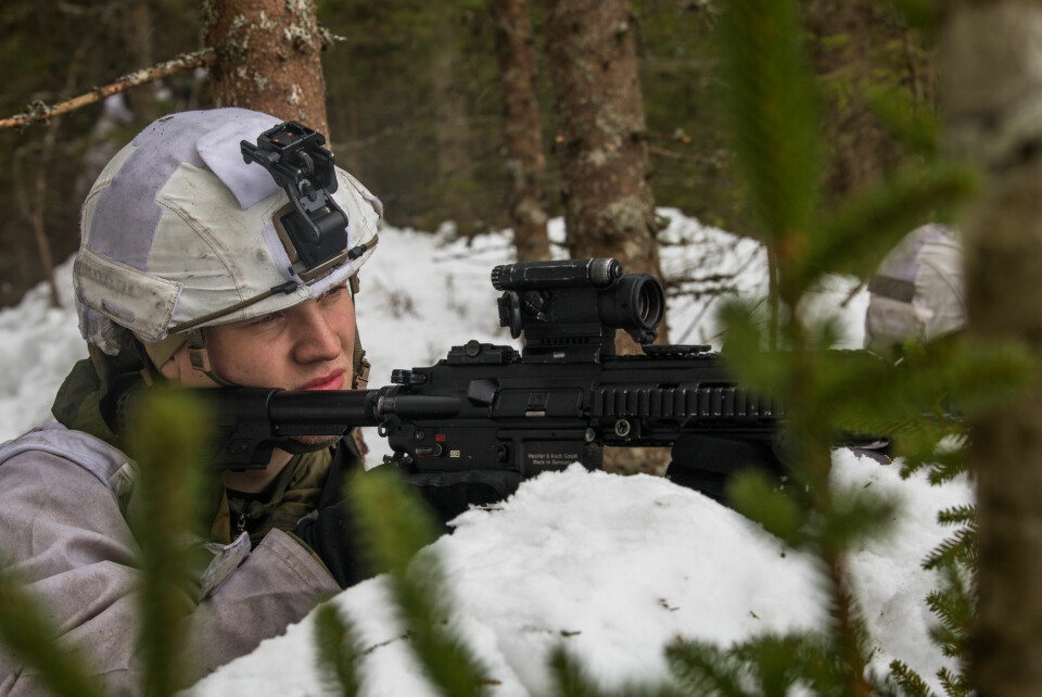 Soldat fra 2. bataljon under Cold Response 2016. (Foto: Sofie Carlsson/Forsvaret)
