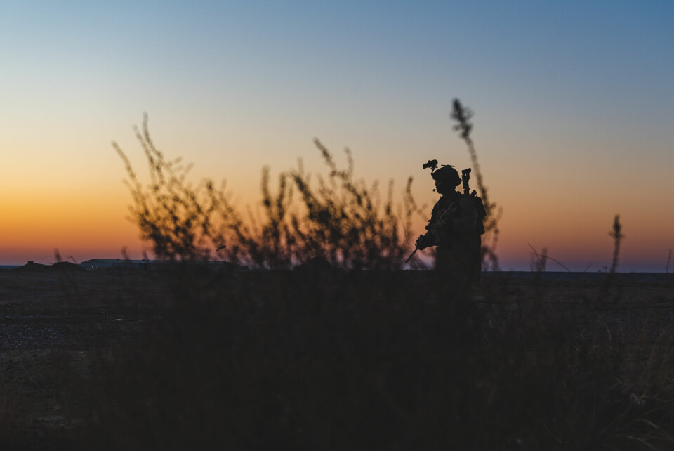 Soldat fra Norwegian Task Unit 5 i Anbar-provinsen, Irak. Bildet er datert desember 2019. Foto: Ole-Sverre Haugli/ Forsvaret