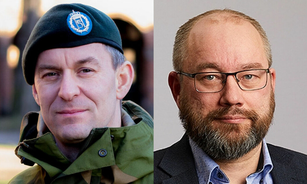 AVVISER: Jens Jahren (t. v.) og Torbjørn Bongo avviser at de er i forhandlinger med Forsvaret om markedstilpasning av leiepris på forsvarsboliger.